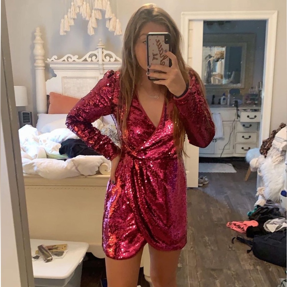NWT pink long sleeve dress